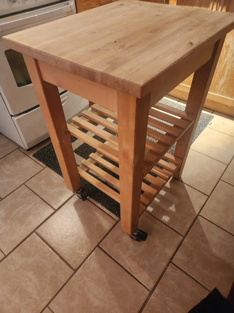 Wooden Kitchen Island Cart with Wheels thumbnail