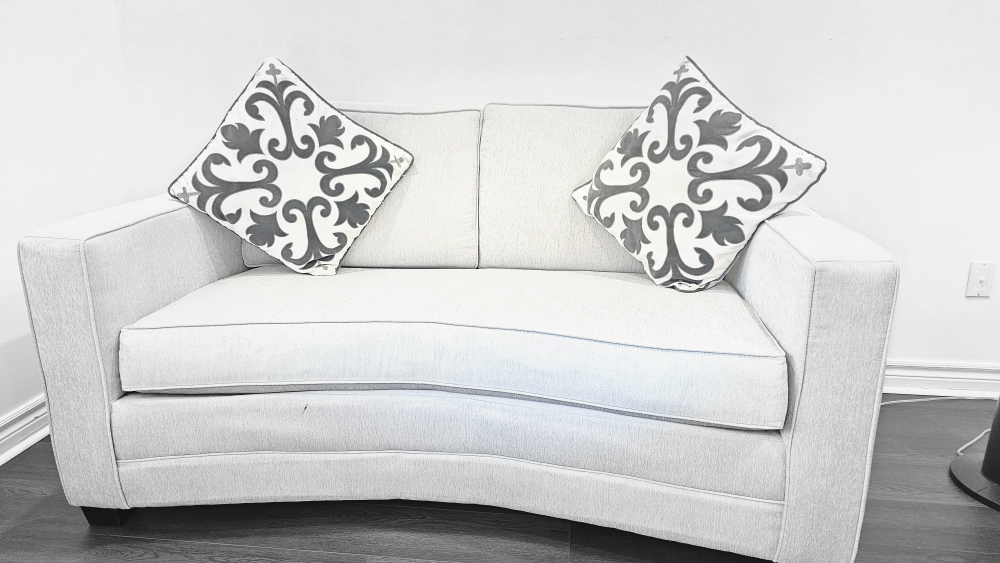 Light Grey Sofa with Pillows