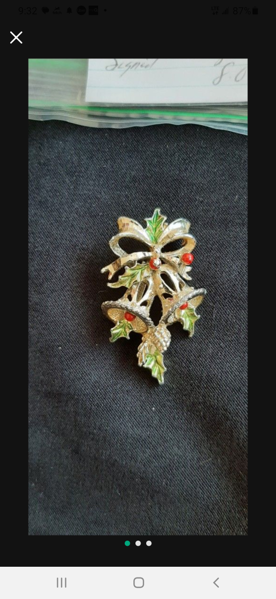 Gerry's Holiday Bells Brooch