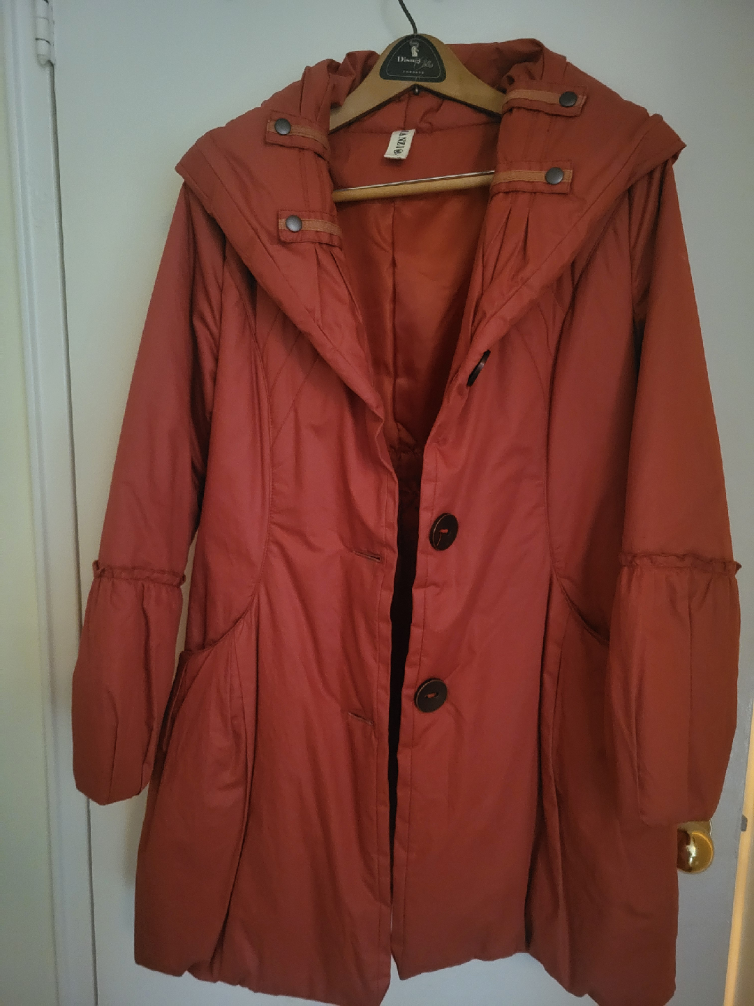 Manzio Orange Puffer Coat - Size L/M