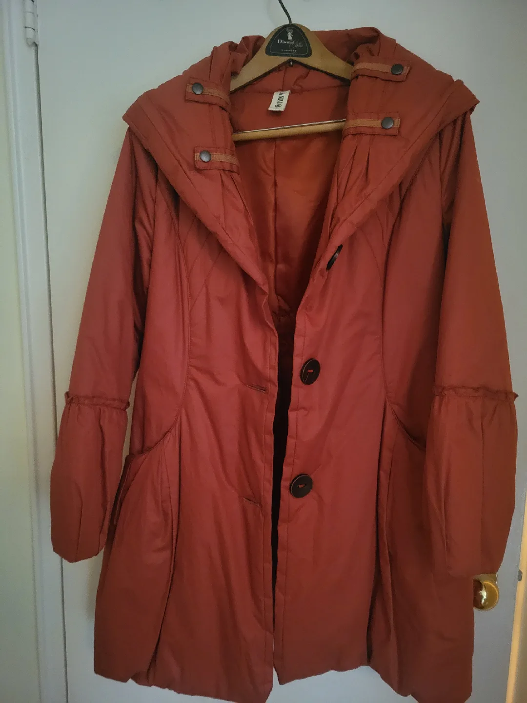 Manzio Orange Puffer Coat - Size L/M thumbnail