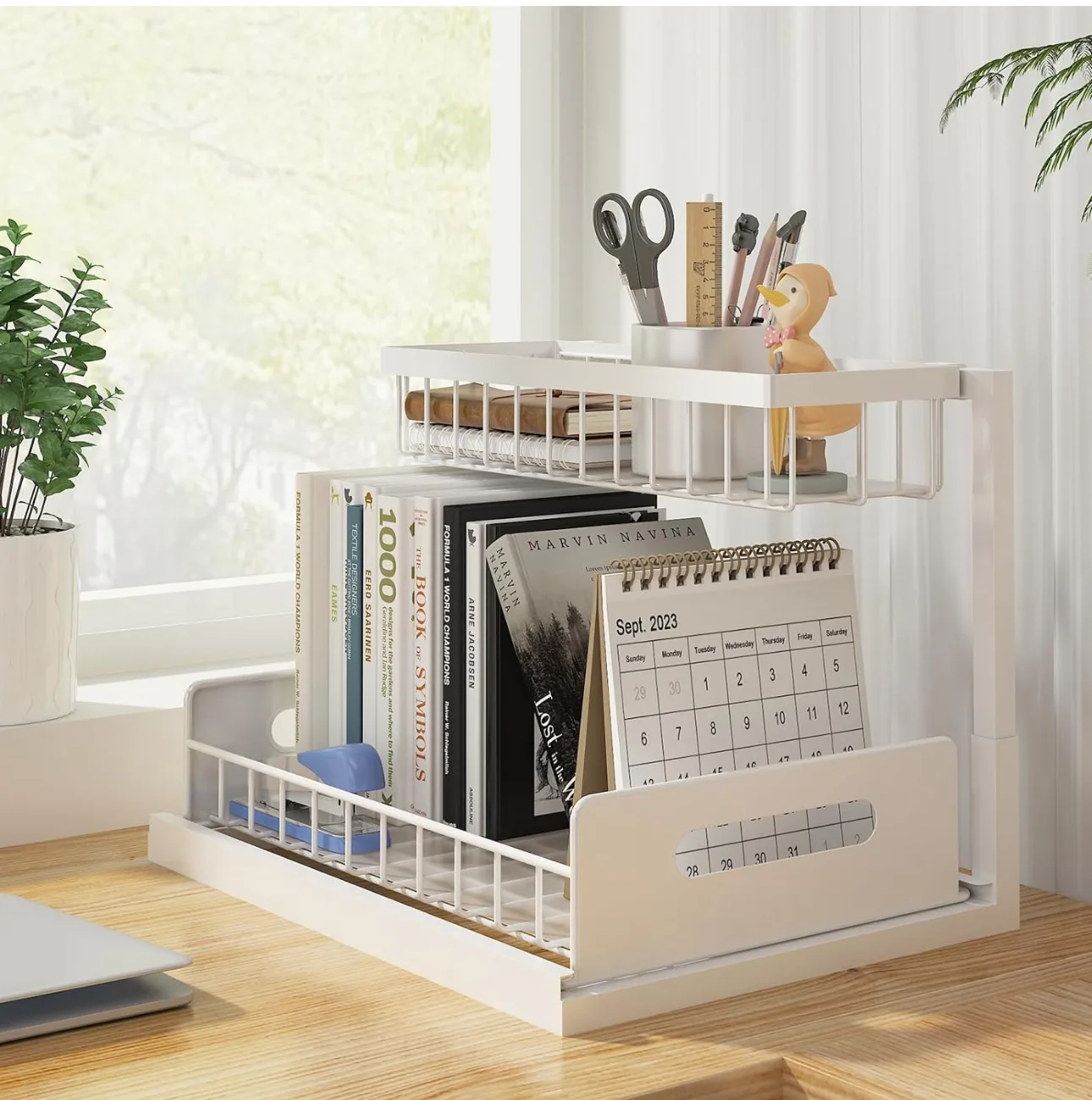 White 2-Tier Organizer Shelf