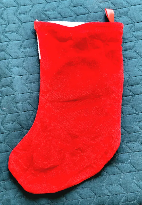 Red Christmas Stocking with Cat Design image indicator(3)