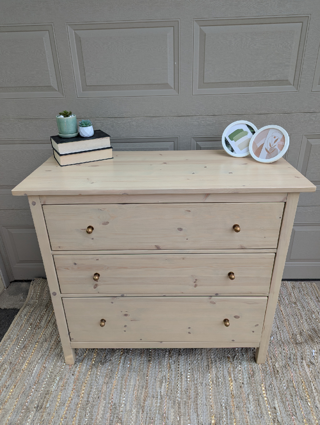 Newly refinished three drawer dresser