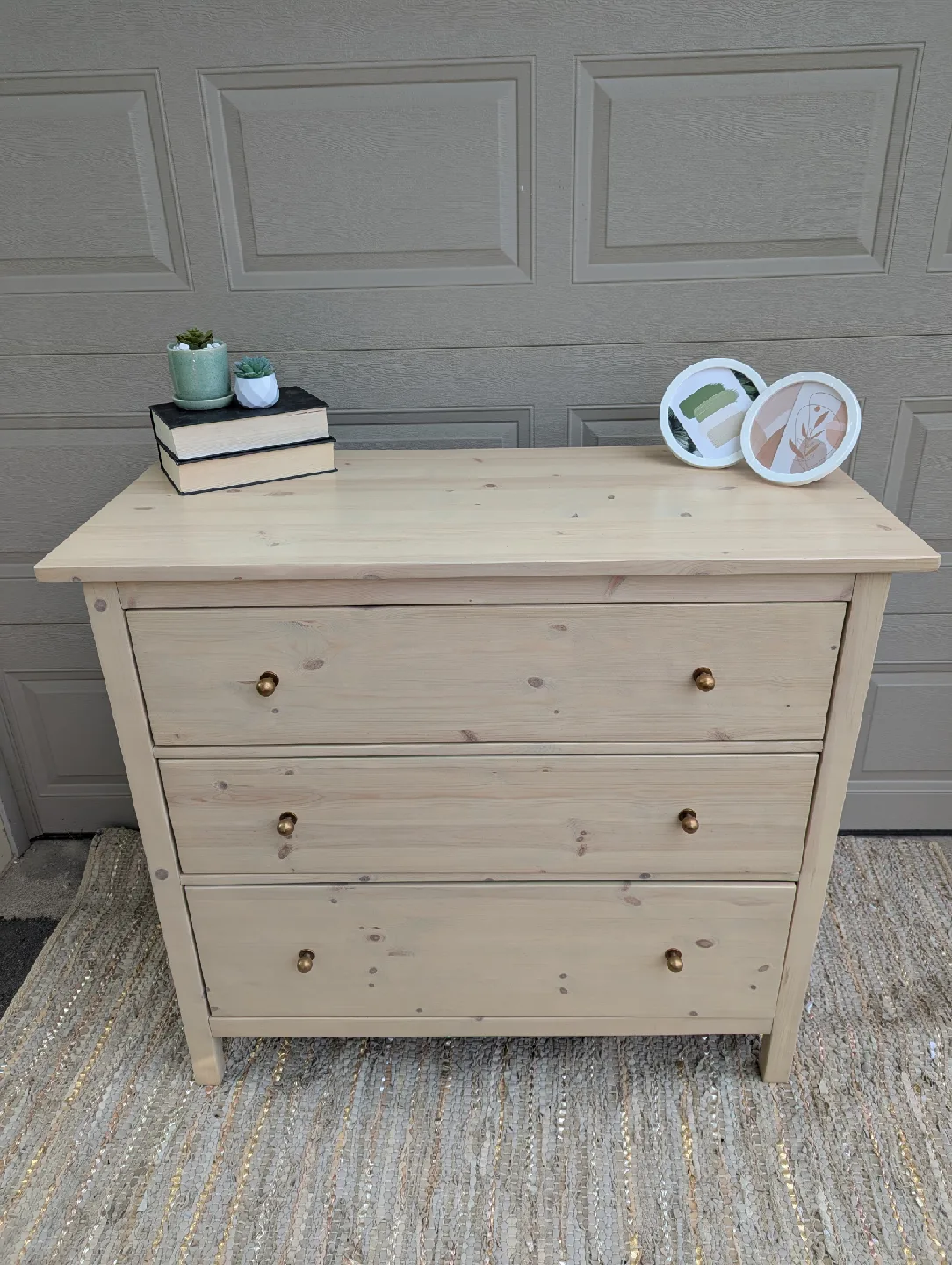 Newly refinished three drawer dresser thumbnail