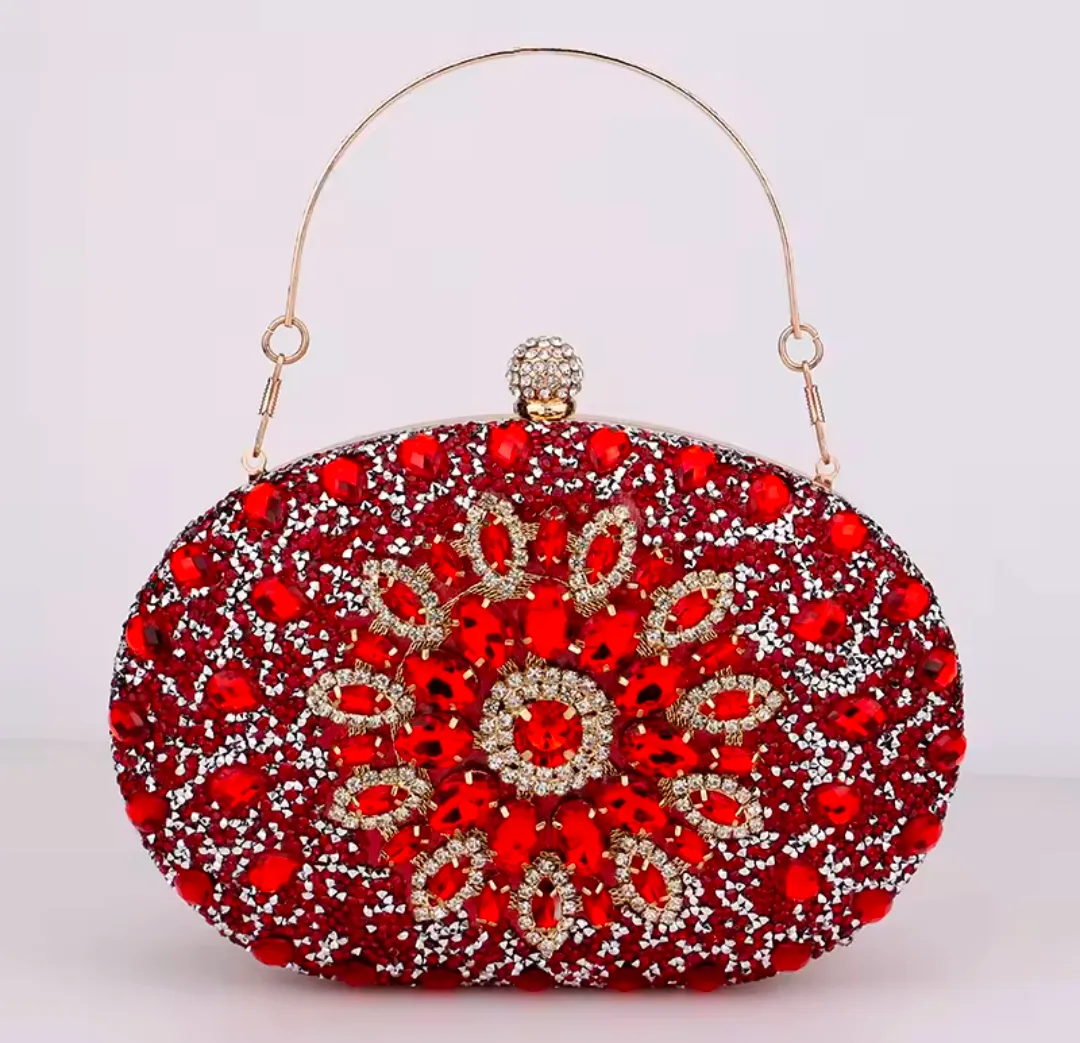 brand new Red Crystal Evening Clutch Bag thumbnail