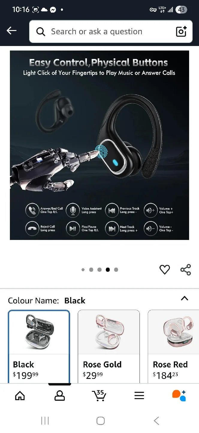 NEW Wireless Sport Earbuds Bluetooth 5.3 - Black 🎶 🎵 image indicator(6)