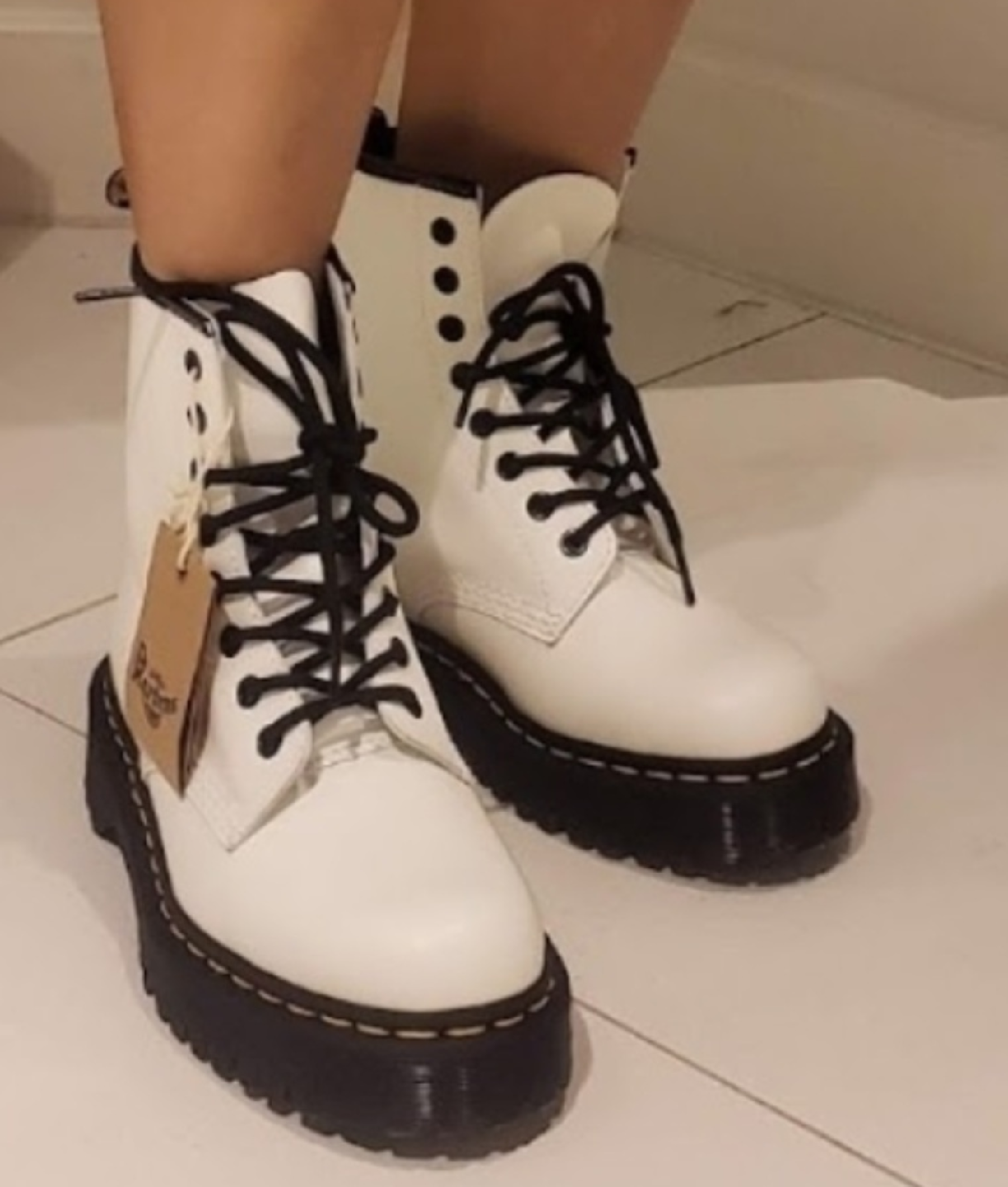 Dr. Martens Jadon White Platform Boots