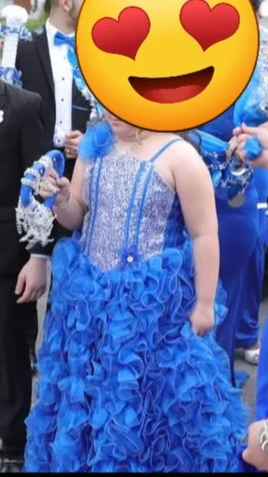 new size 12 Blue Ruffle Dress image indicator(2)