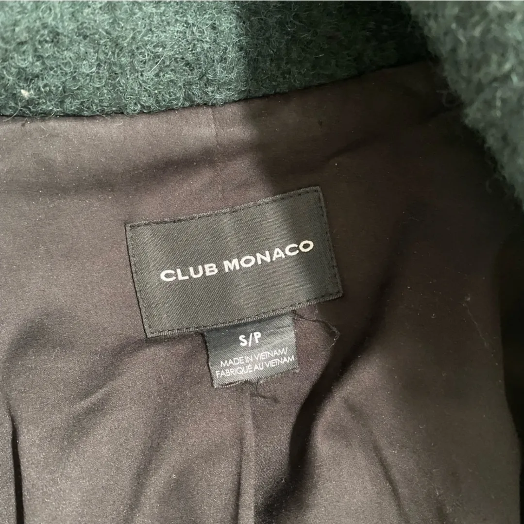 Club Monaco emerald green wool coat image indicator(3)