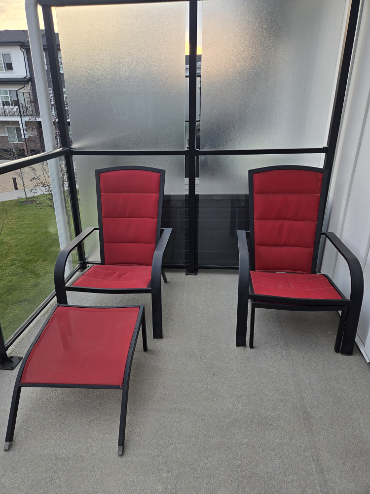 Patio Chairs and Footrests - Red & Black Set - photo 3