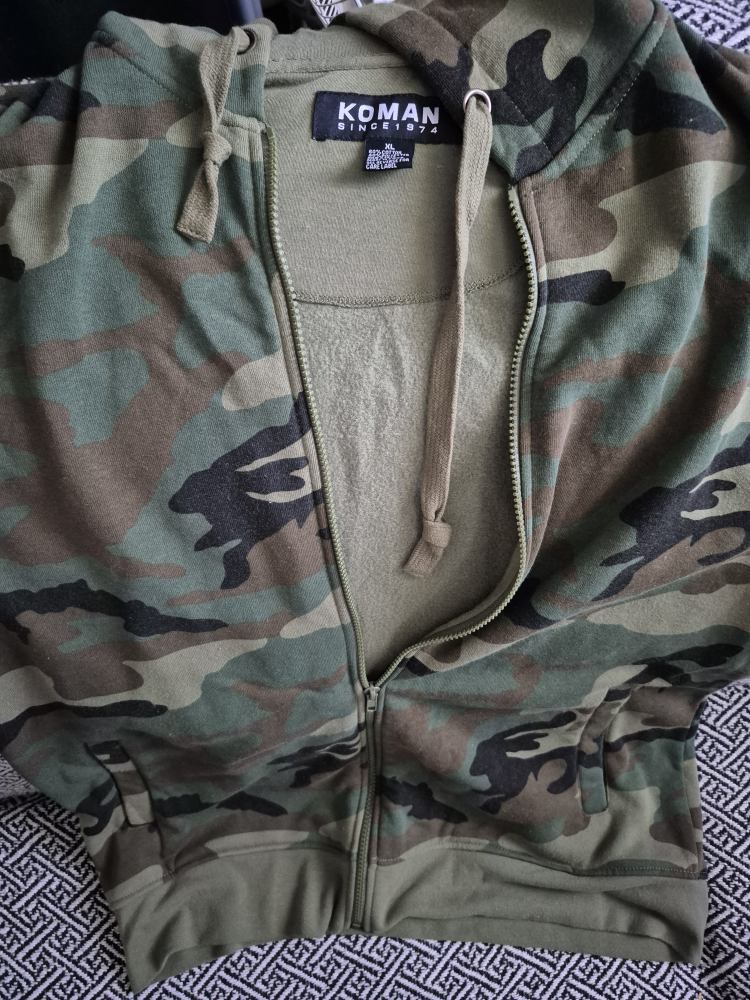 Koman Camo Zip-Up Hoodie - Size XL