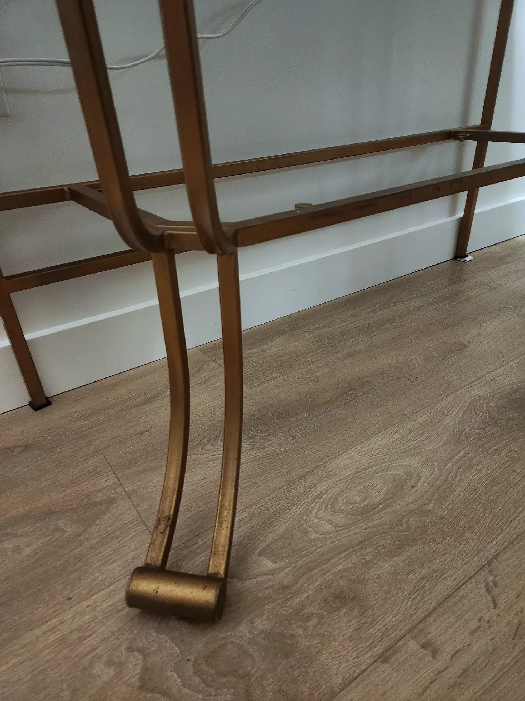 Antique Gold Console Table with Faux Marble Top image indicator(4)