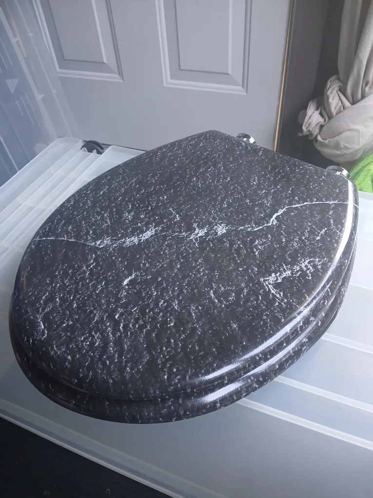 MDF Decorative Toilet Seats - Black Marble Design thumbnail