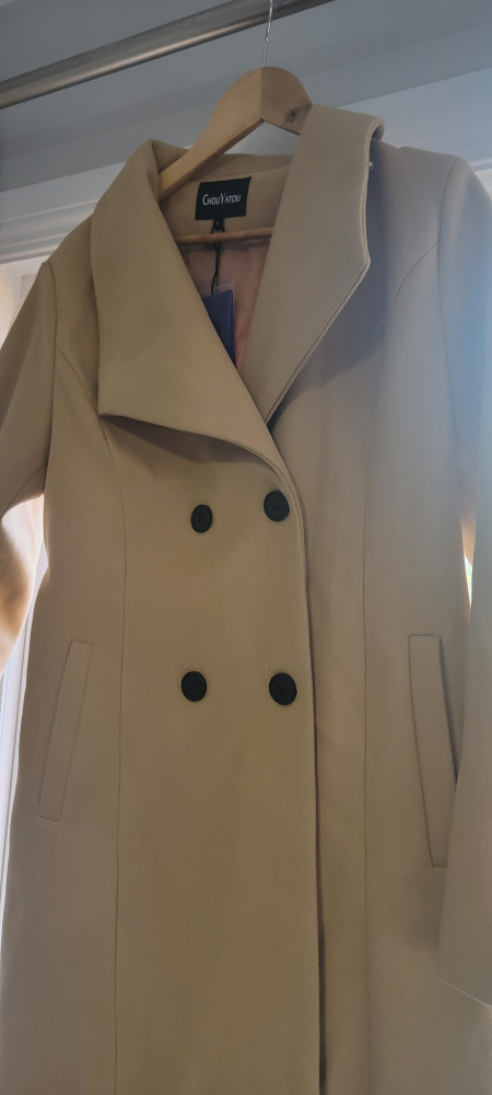 Chouyatou Women's Wool Blend Double-Breasted Coat - L - photo 2