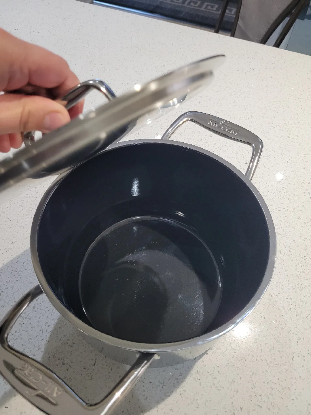 All-Clad Metalcrafters 4 Qt Stock Pot Made in Germany image indicator(3)