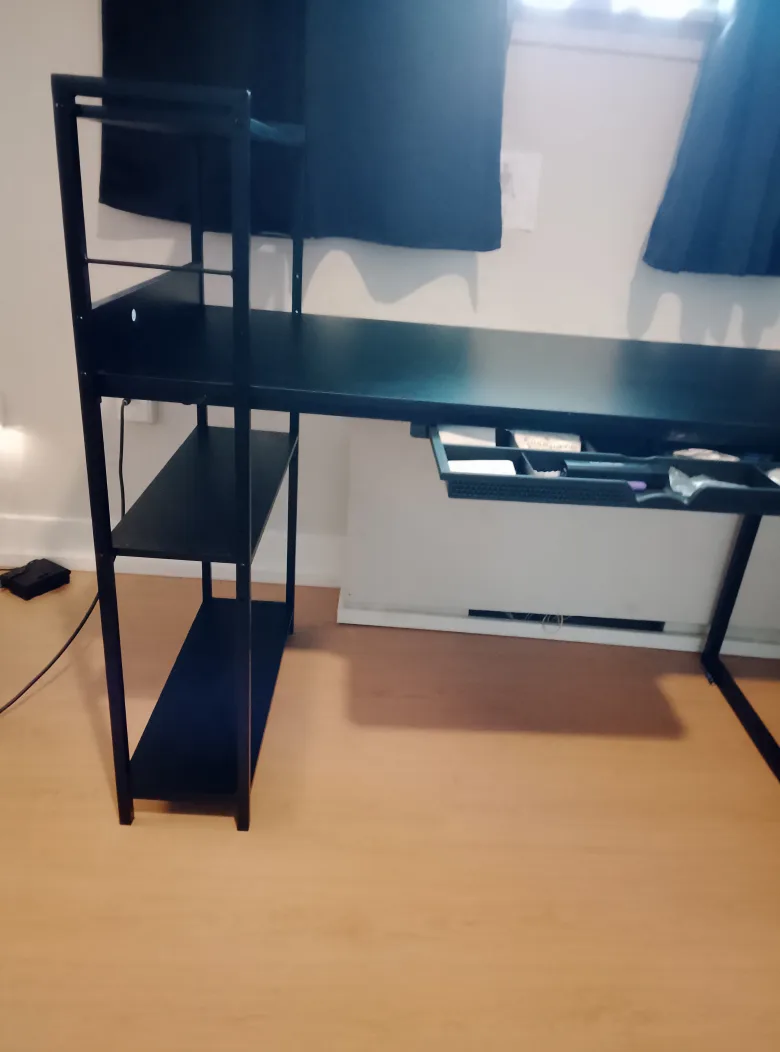 Black Desk with Shelves image indicator(2)
