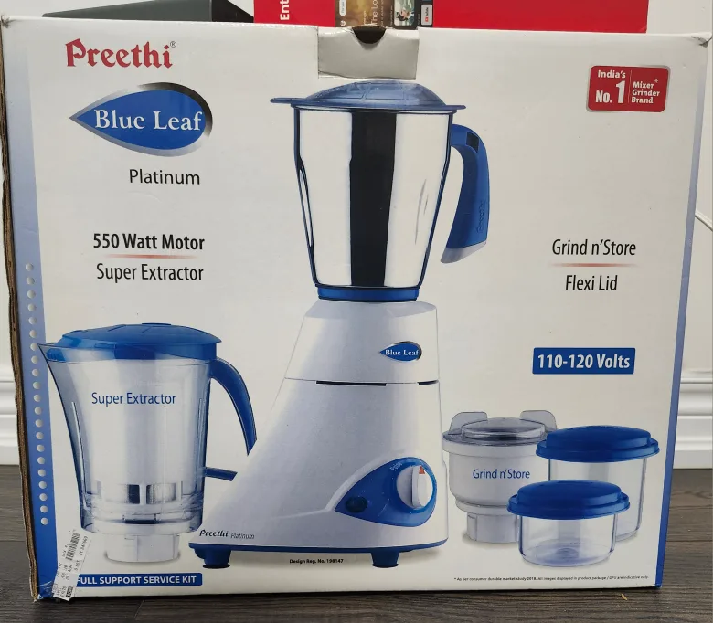 Preethi Blue Leaf Platinum Mixer Grinder thumbnail
