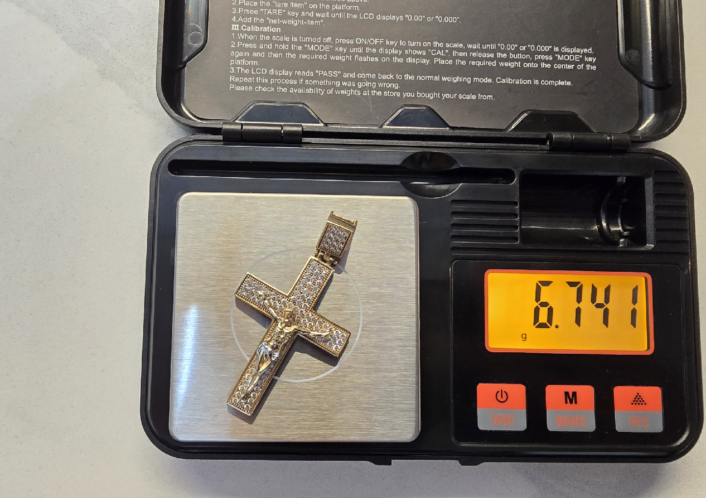 10k Gold Jesus Piece Pendant, zirconia