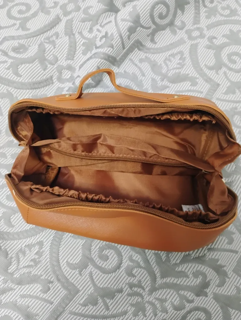 free Newbury Brown Leather Makeup Bag image indicator(2)