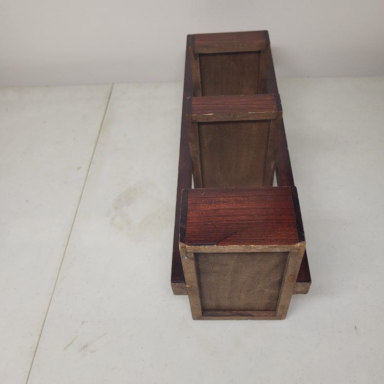 Wooden 3-Tier Shelf - Dark Brown - photo 3