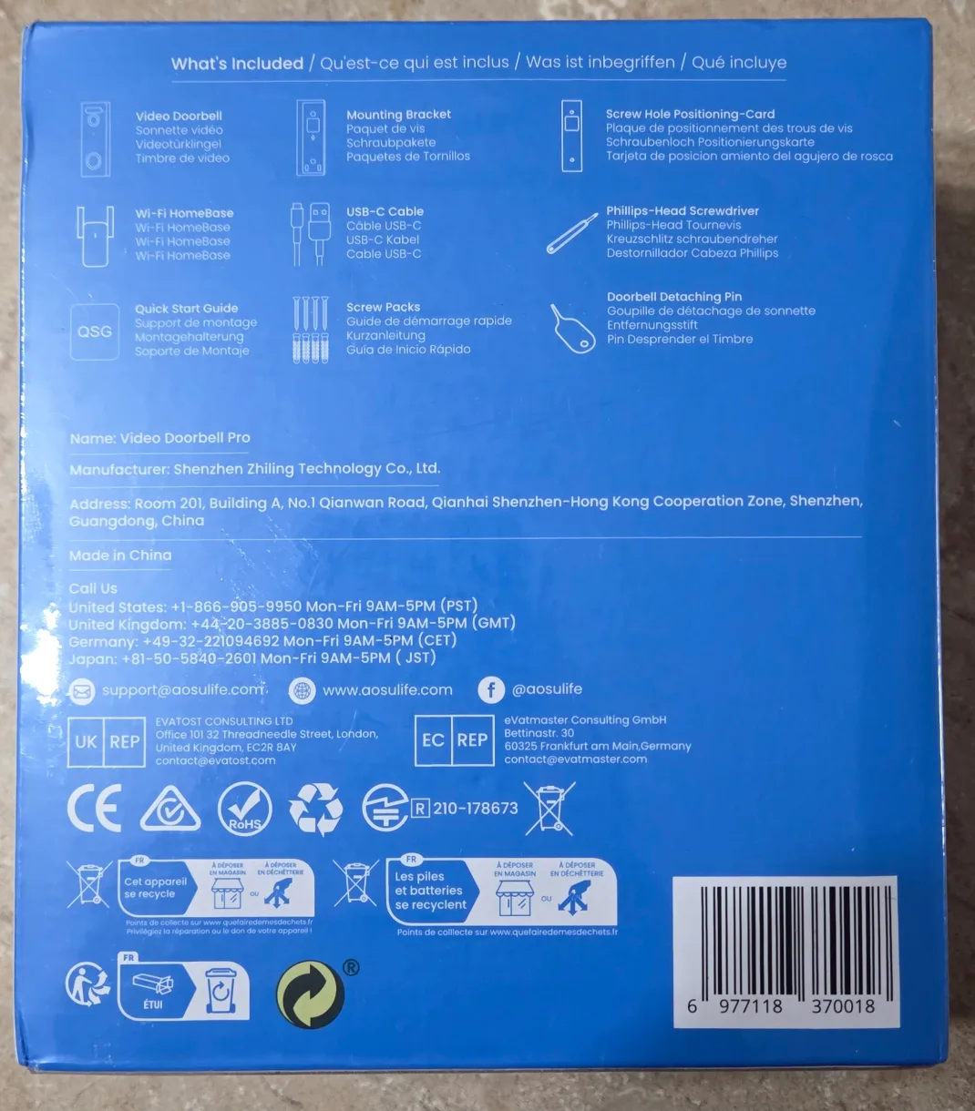 Aosu Video Doorbell Pro with Wi-Fi HomeBase 2K QHD image indicator(2)