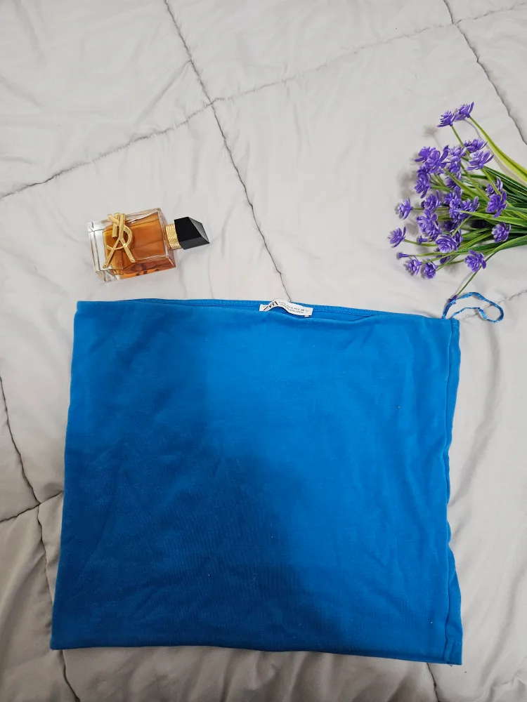 Zara Blue Tube Top - Size L thumbnail