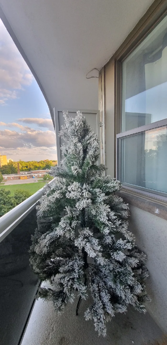 Flocked Christmas tree