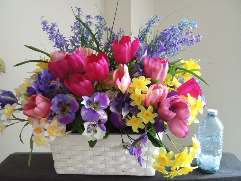 Floral Arrangement in Wicker Basket