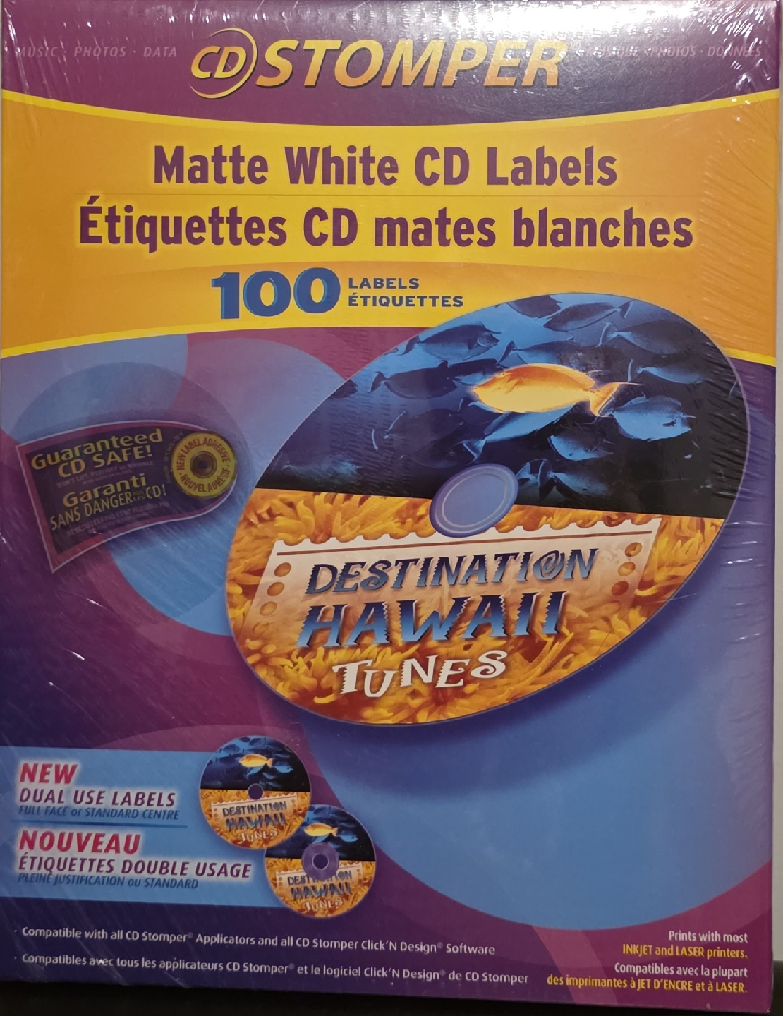 CD Stomper Matte White CD Labels - 100 Labels