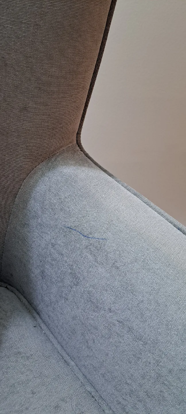 Grey Wingback Armchair with Pillow image indicator(3)