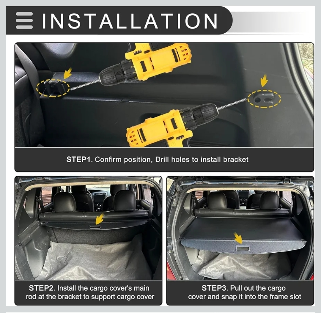 Motoforti Retractable Cargo Cover for VW Tiguan 2007-2016 | Rear - photo 5