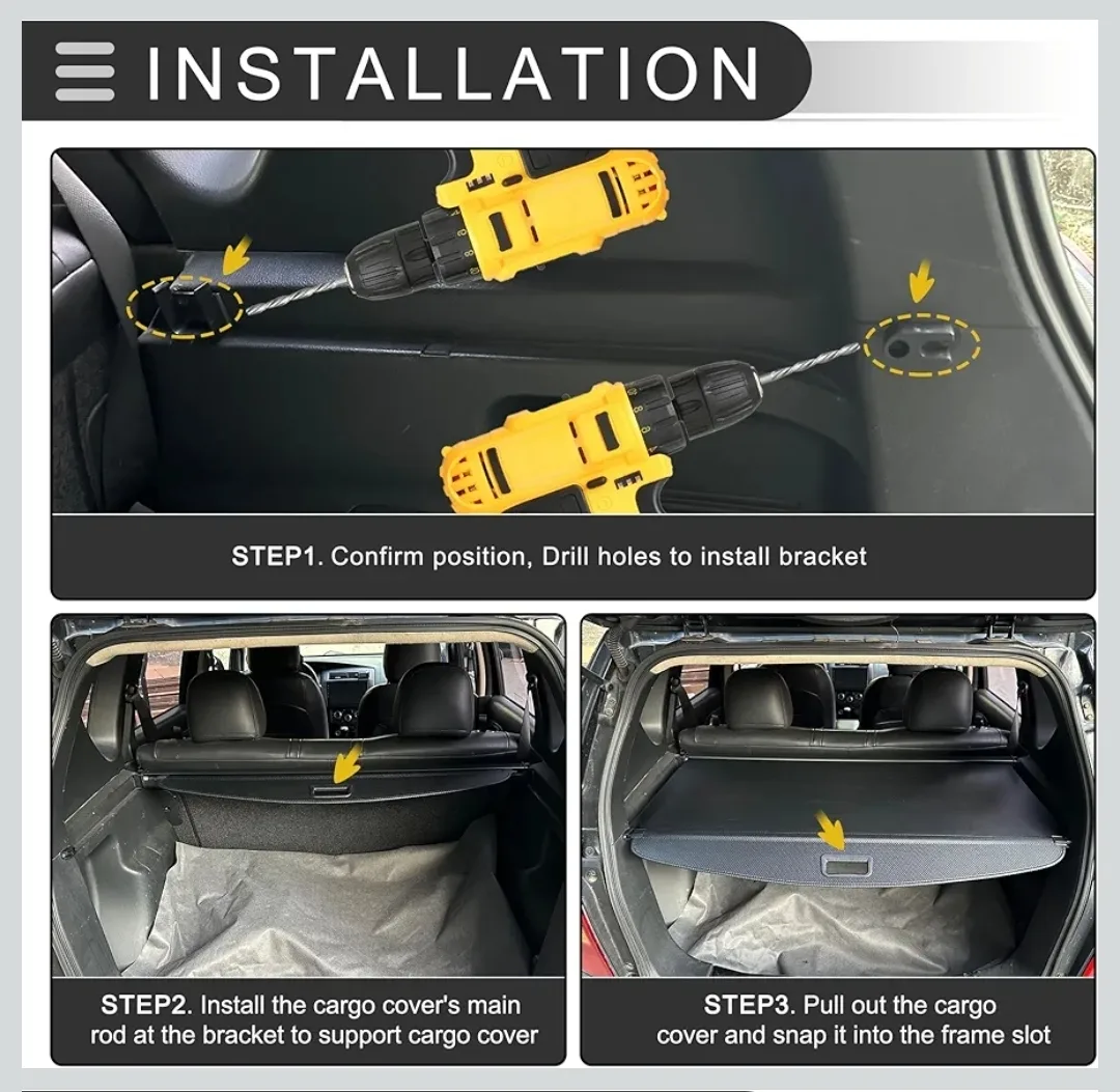 Motoforti Retractable Cargo Cover for VW Tiguan 2007-2016 | Rear image indicator(5)