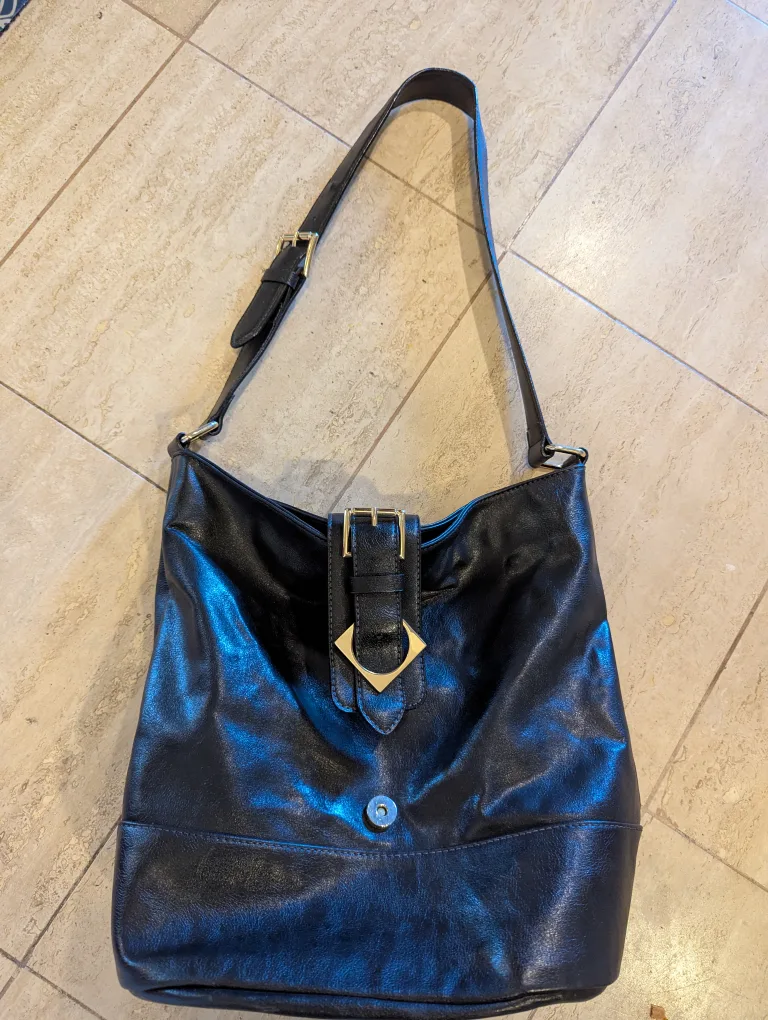 Black Leather Shoulder Bag thumbnail