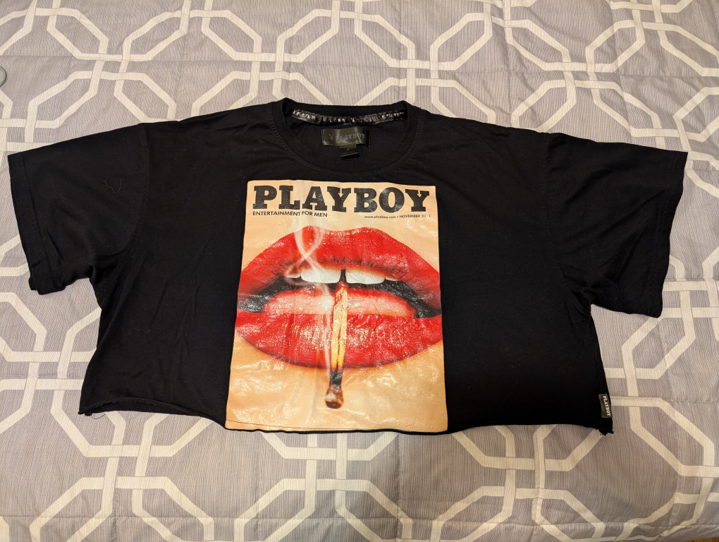 Playboy Black Crop Top - Size M - photo 5