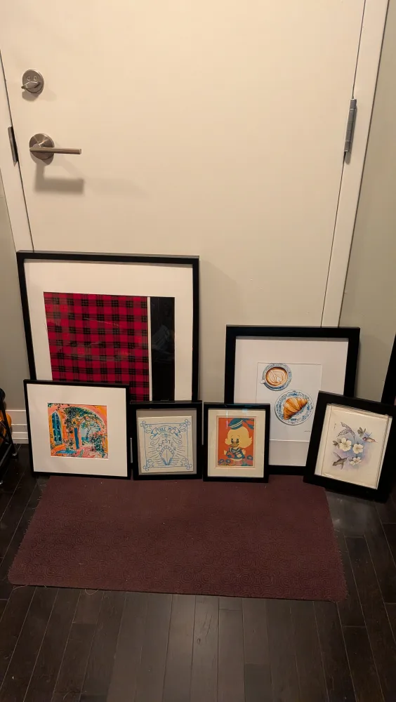 Six Assorted Black Picture Frames thumbnail