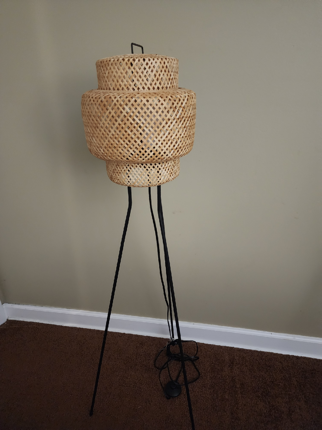 IKEA Böja Floor Lamp - Woven Bamboo Shade 🥕 - photo 4