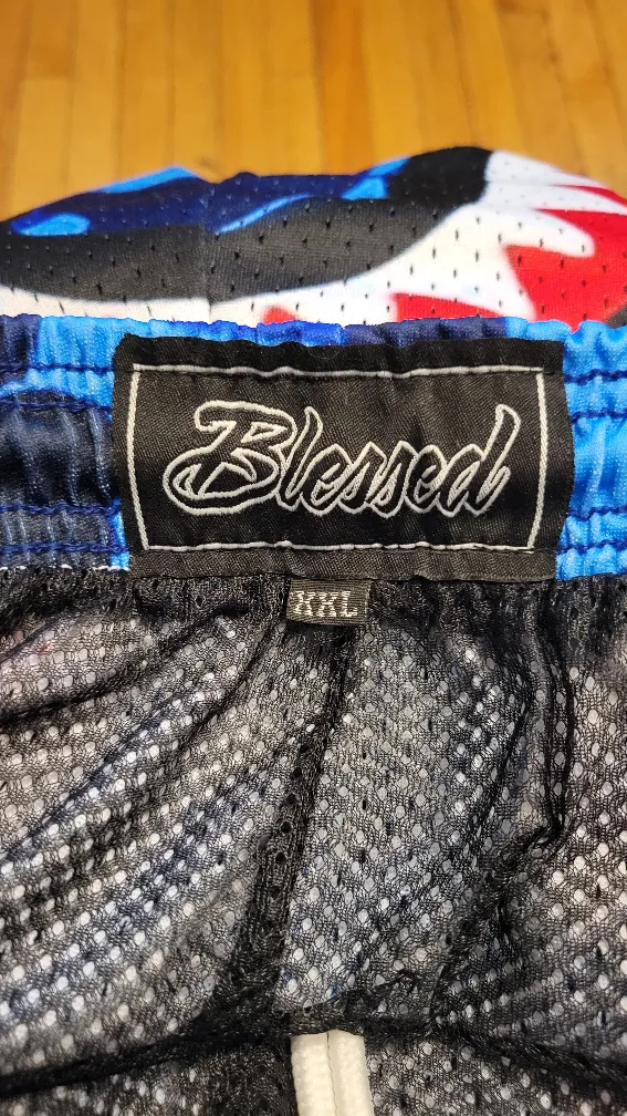 Blessed XXL Blue Patterned Shorts image indicator(3)