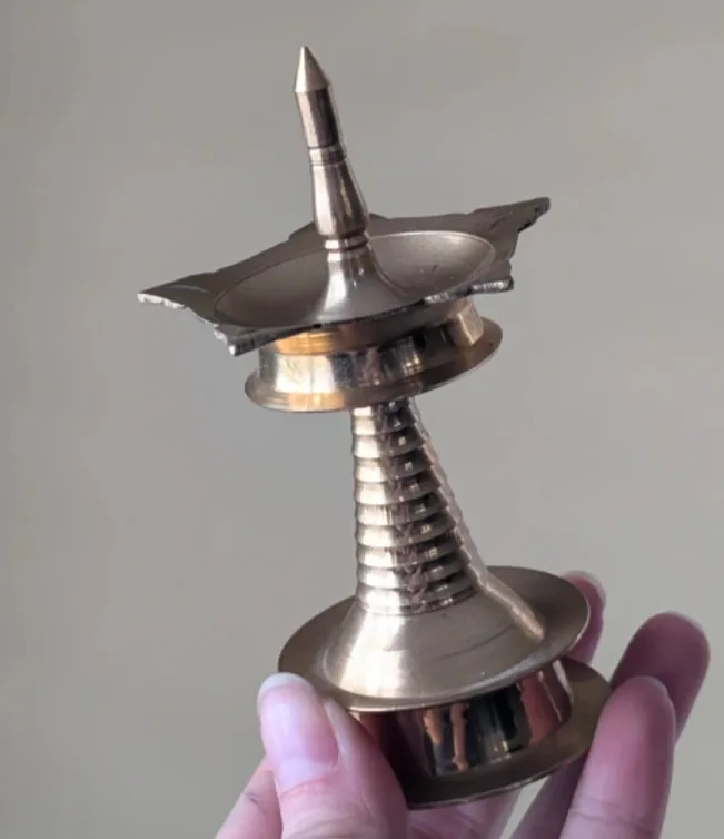 Brass Oil Lamp - 4 inches tall thumbnail