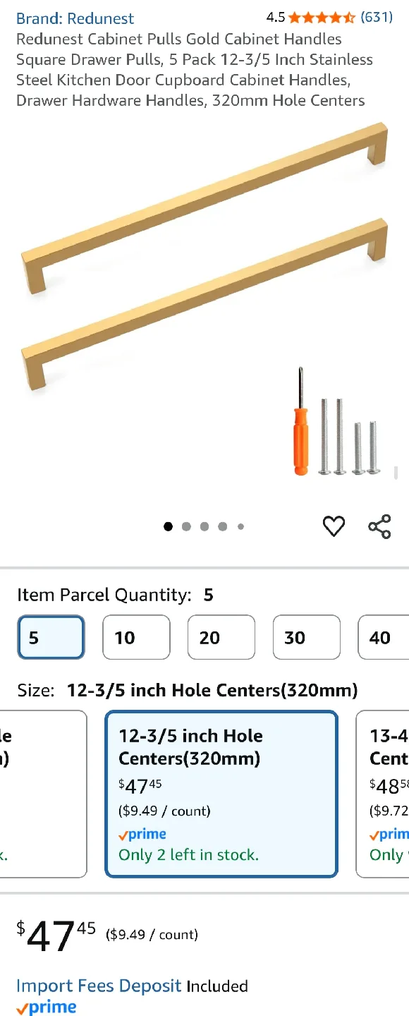 Gold Cabinet Handles image indicator(4)