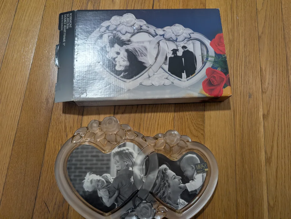 brand new, Mikasa Rosemont Double Heart Picture Frame 11" thumbnail