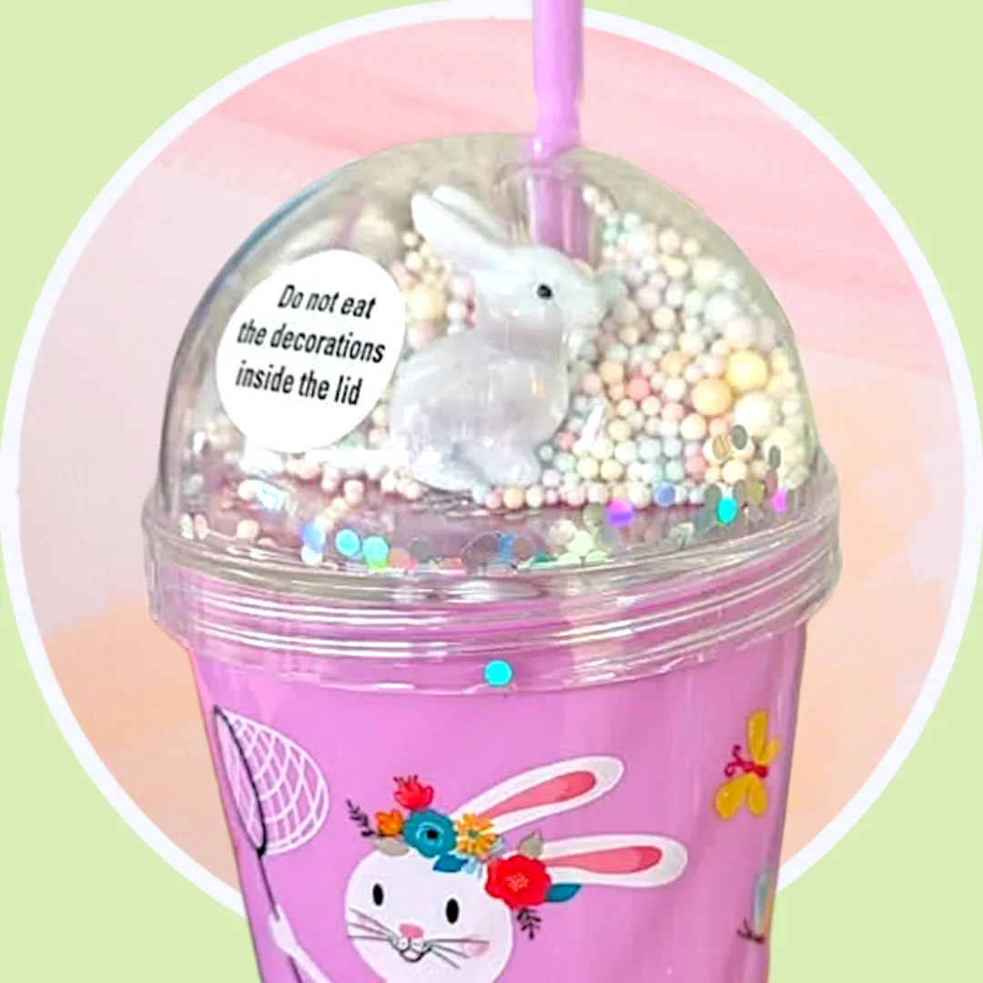 🥕 NEW  Unisex Bunny Sippy Cup Tumbler w Straw image indicator(5)