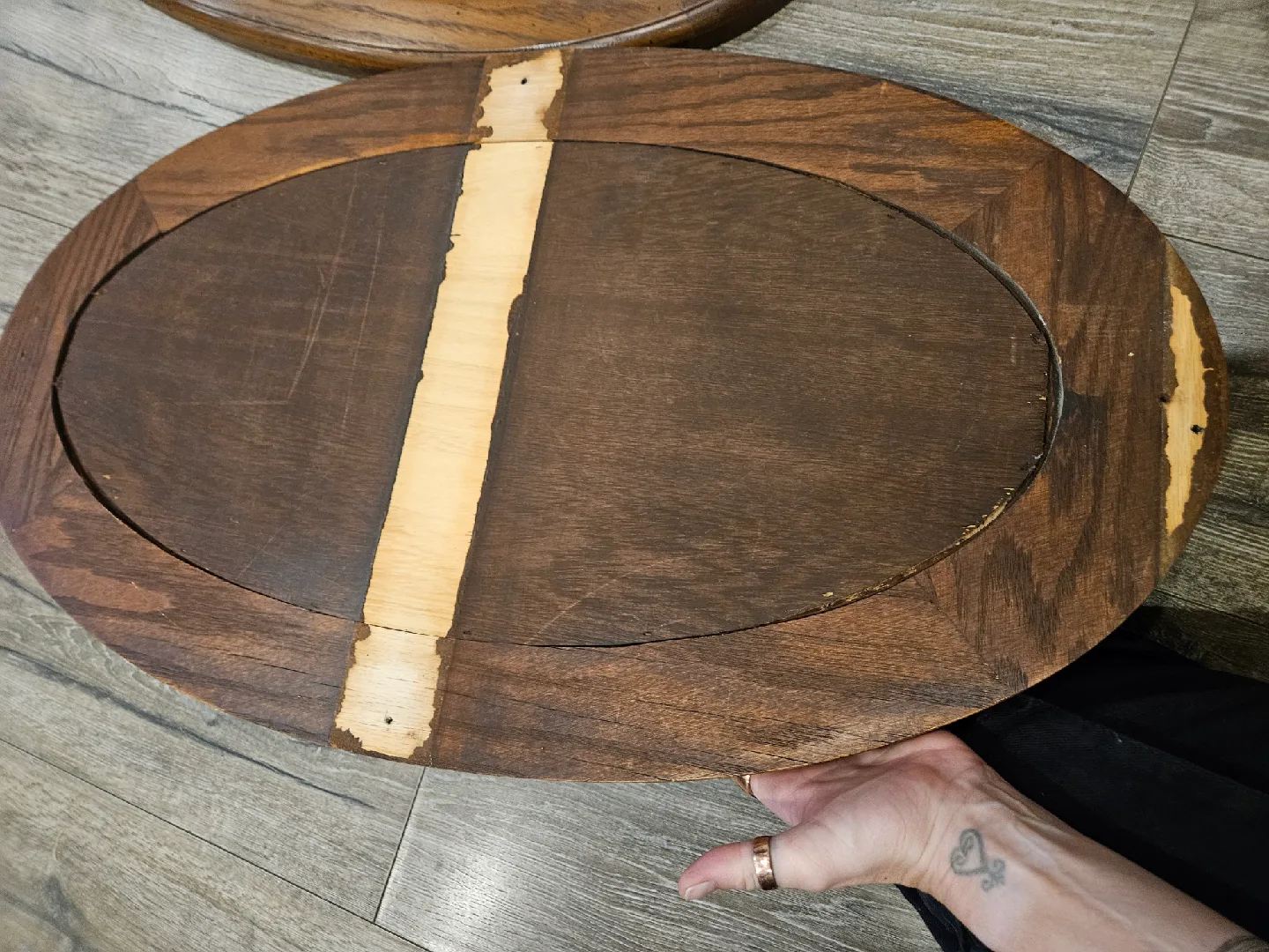 Set of 3 Wooden Oval Oak frames image indicator(5)