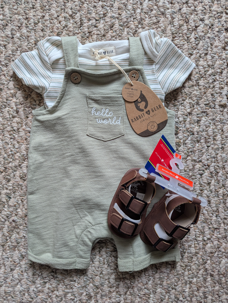 New Rabbit Bear Organic Outfit & Beverly Hills Polo Club Sandals