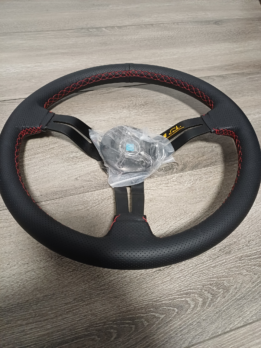 Nardi Torino Steering Wheel - Black Leather, Red Stitching - photo 5