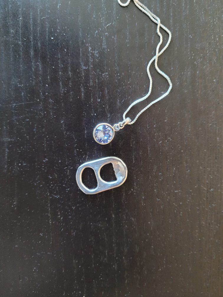 Silver Necklace with Blue Stone Pendant - photo 2