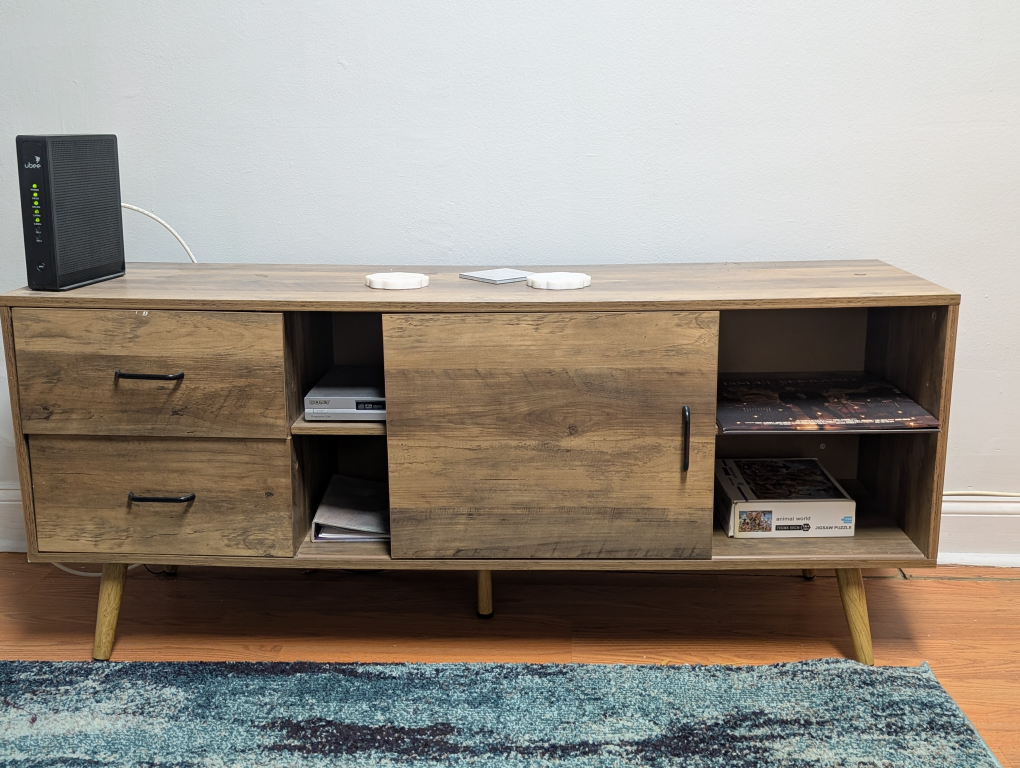 Wood TV Stand with Sliding Door