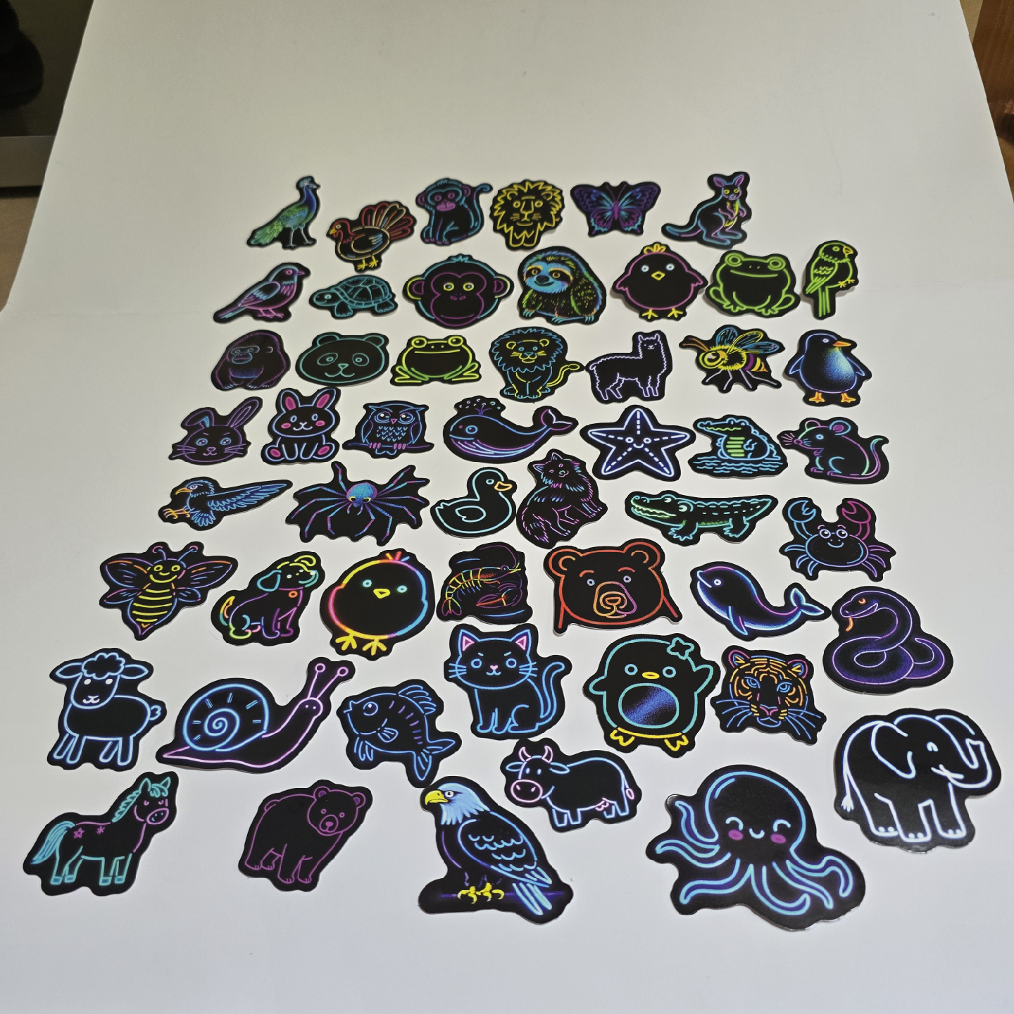 Lot of Neon Animal Vinyl stickers NEW