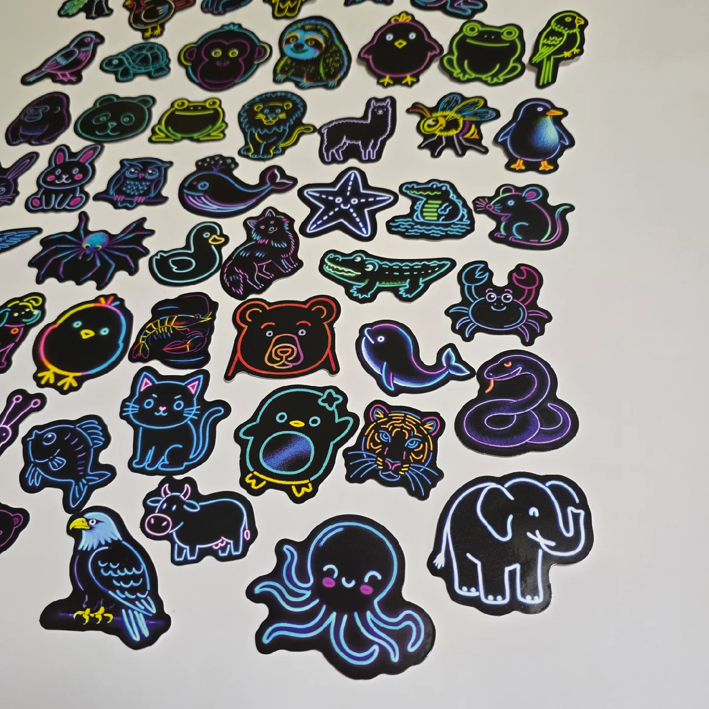 Lot of Neon Animal Vinyl stickers NEW image indicator(5)