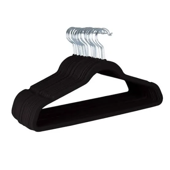 30- Black Velvet Clothes Hangers thumbnail